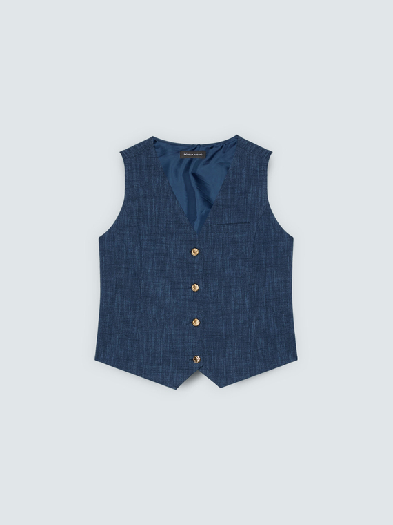 Gilet in Punto Milano con bottoni