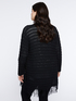 Cardigan with openwork and fringed hem image number 1