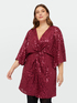 All over burgundy sequin dress image number 3