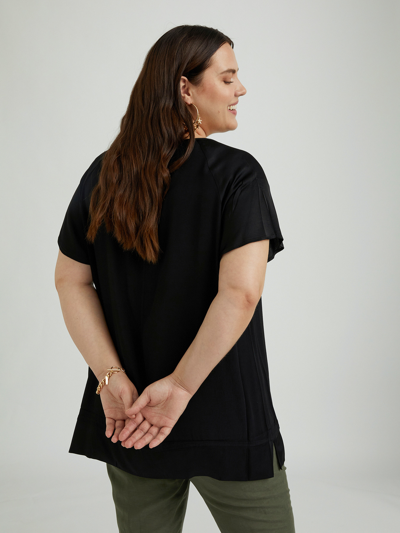 T&uacute;nica larga de color liso image number 1