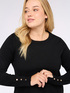 Crewneck sweater with buttons on the cuffs image number 3