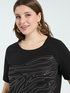 Cotton t-shirt with zebra print hotfix image number 2