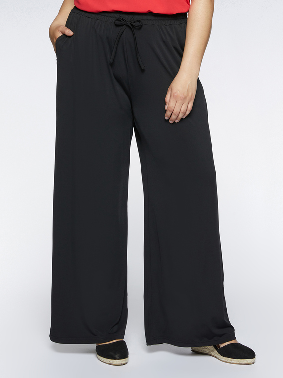 Fiorella Rubino - Pantaloni joggers larghi in jersey Donna, Nero Taglia: M (52-54 IT)
