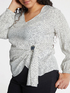 Blusa a pois con pieghe sul fianco image number 3