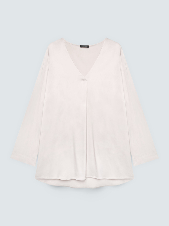 Blouse d&eacute;collet&eacute; en V en satin de viscose