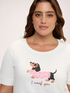 Cotton t-shirt with dachshund print image number 3