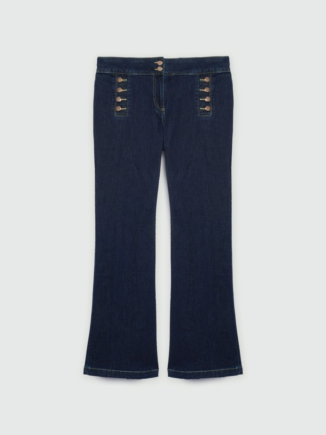 Flare-Jeans mit Kn&ouml;pfen vorn image number 4