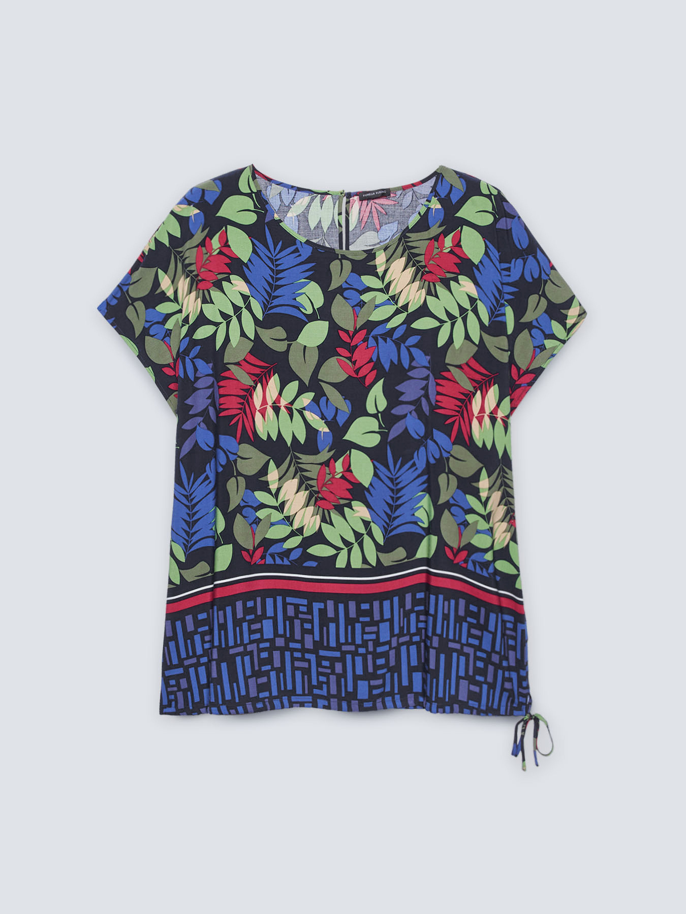 Tropical print ECOVERO&trade; viscose blouse image number 4