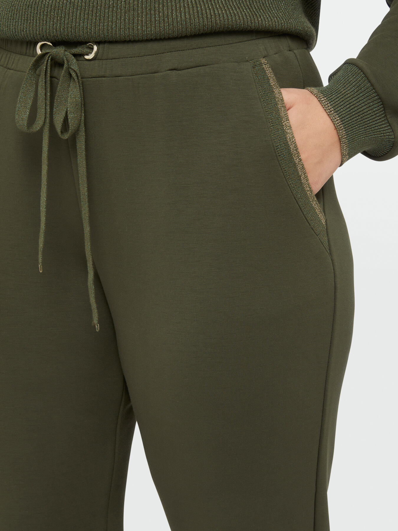 Joggers with lurex trims image number 3