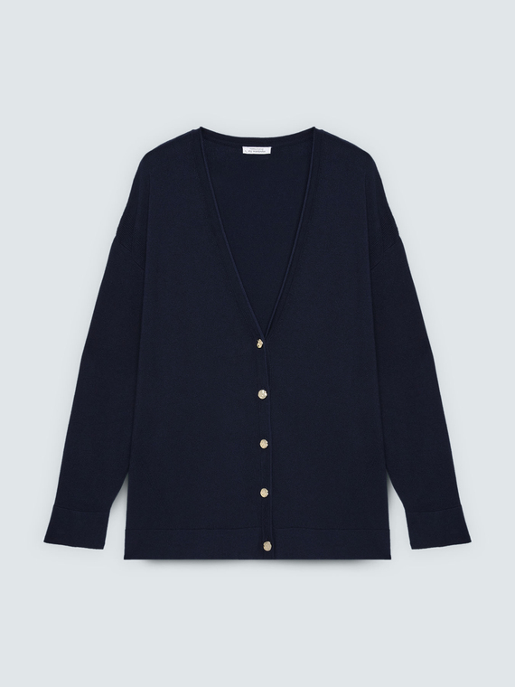Cardigan col V avec boutons