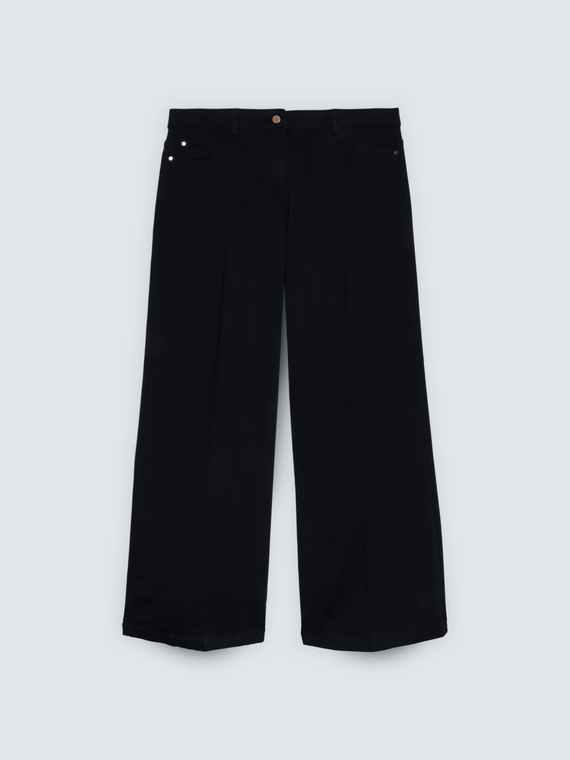 Jeans Wide Leg lavaggio total black