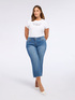 Cropped jeans with rhinestone appliqu&eacute;s image number 4