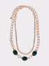 Collana multifilo con ciondoli verdi image number 0