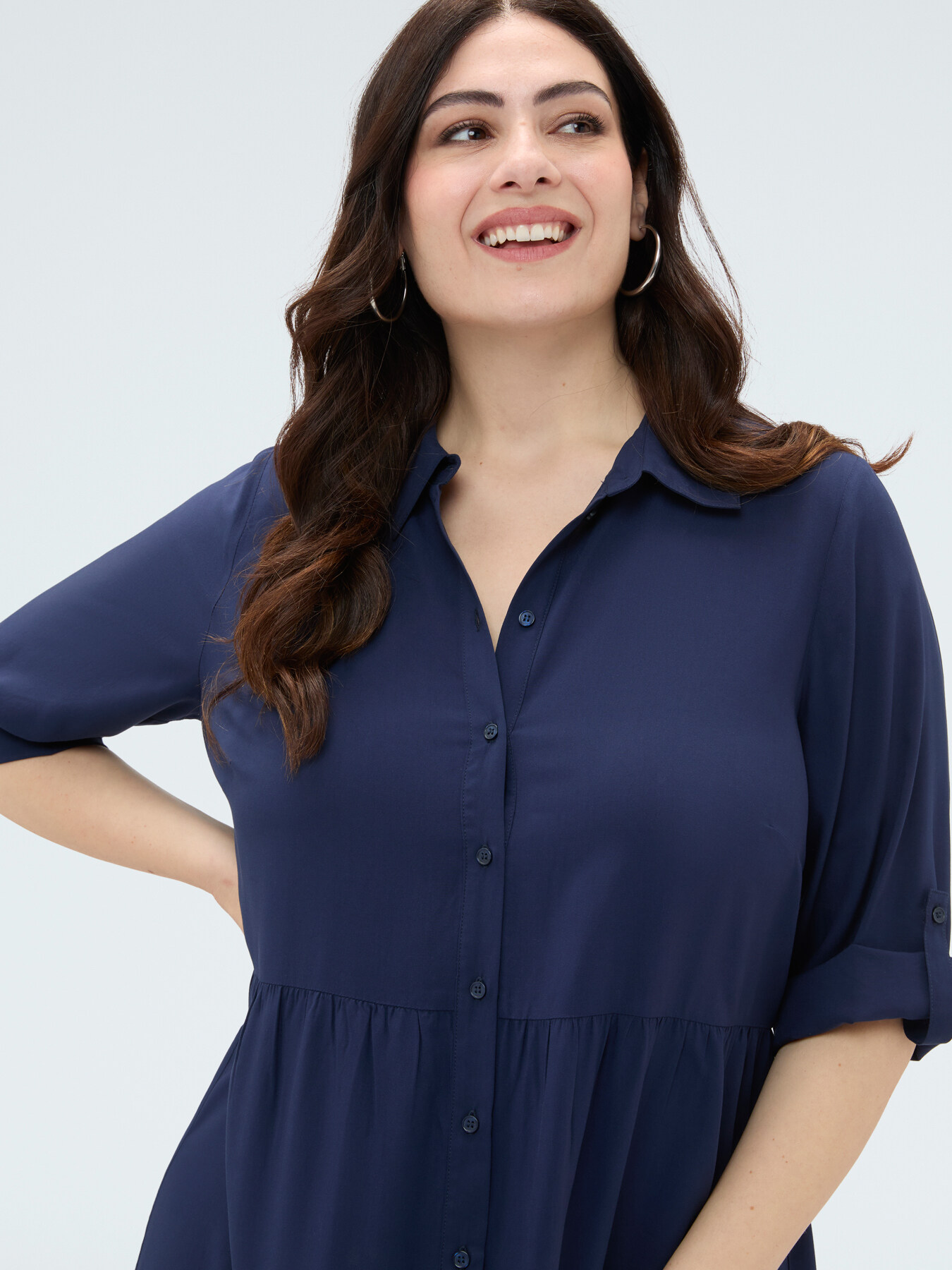 Robe longue chemise en viscose image number 3