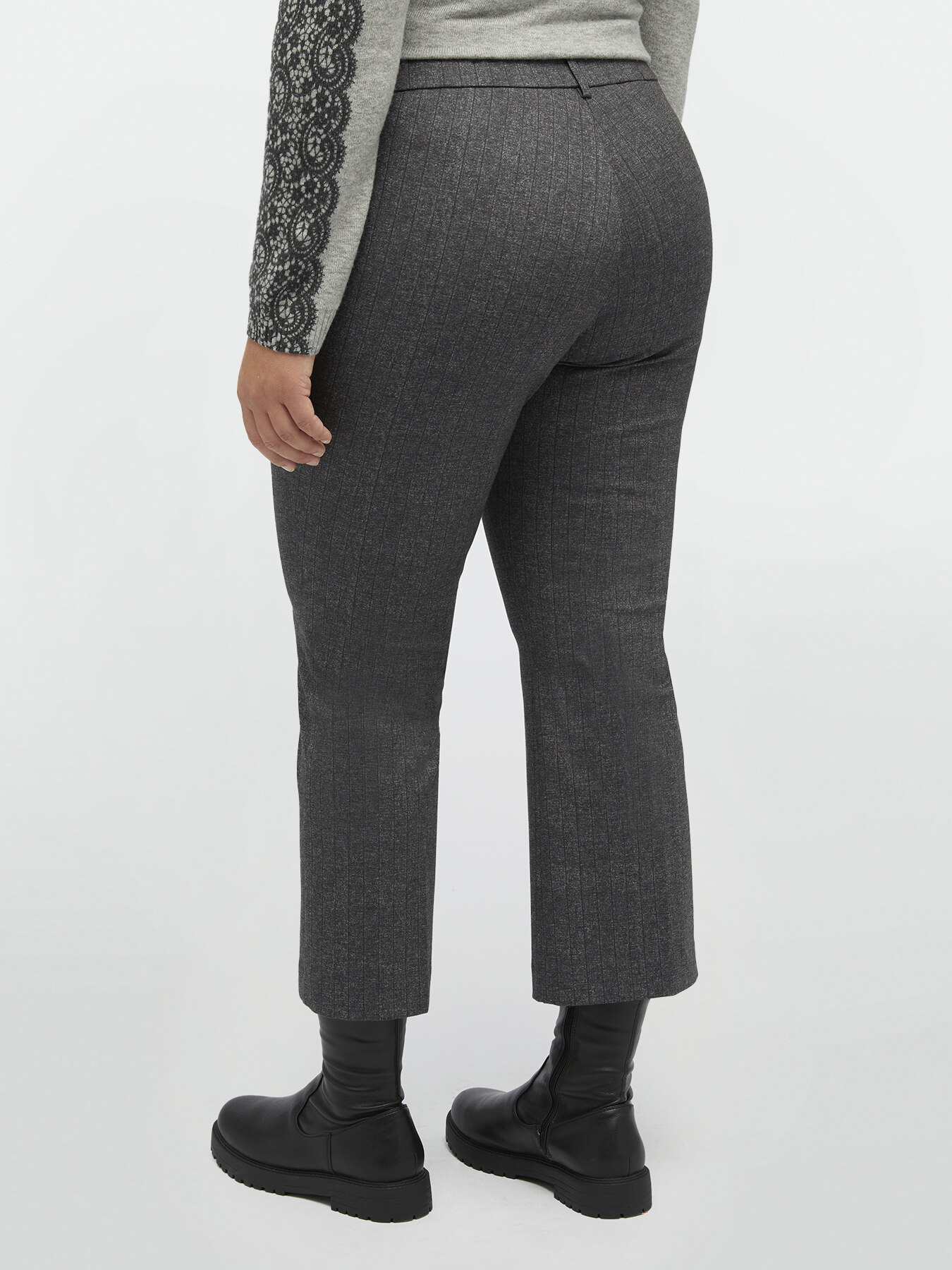 Kick flare trousers with striped pattern image number 1