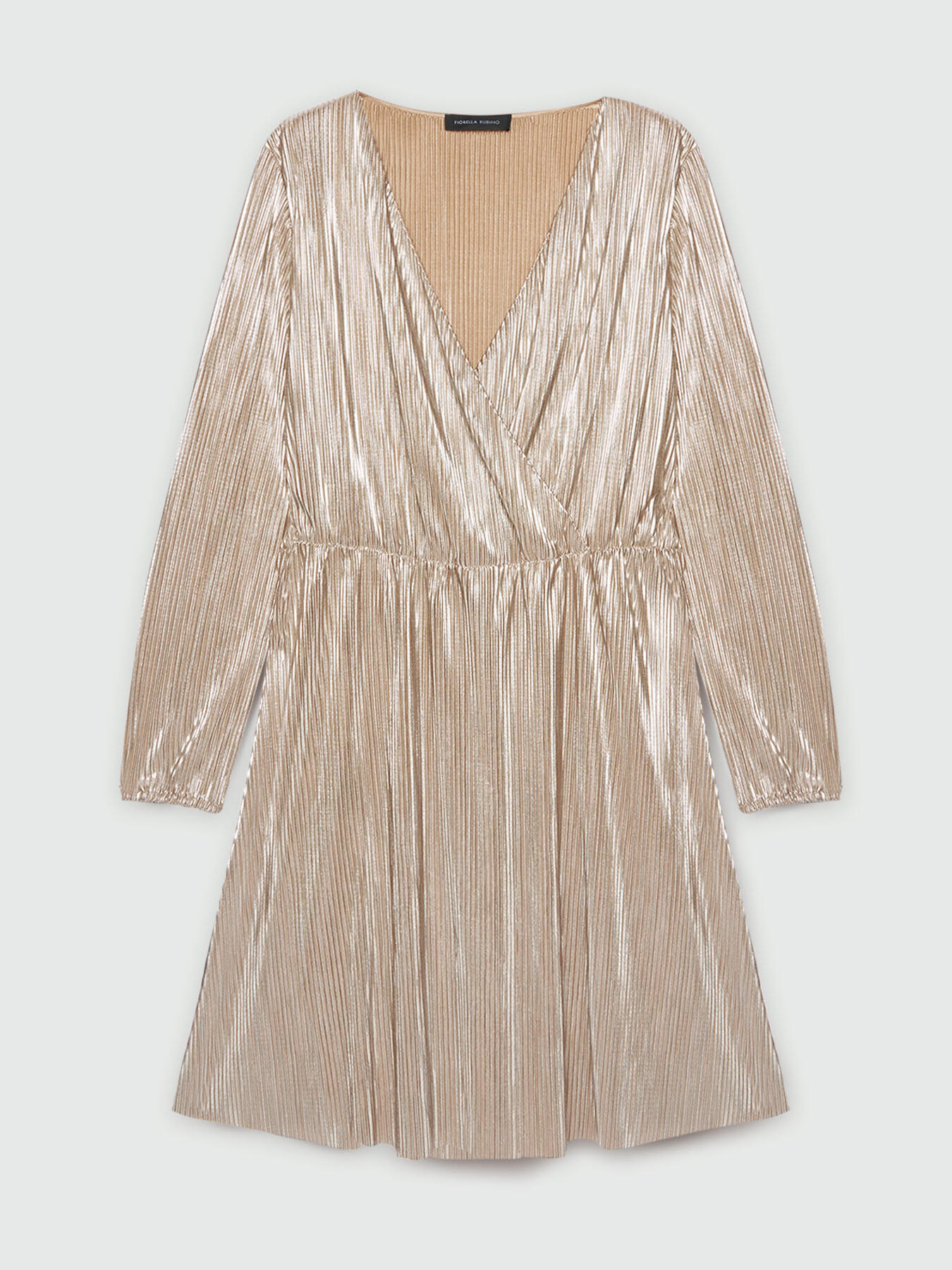 Pleated champagne coloured dress image number 7