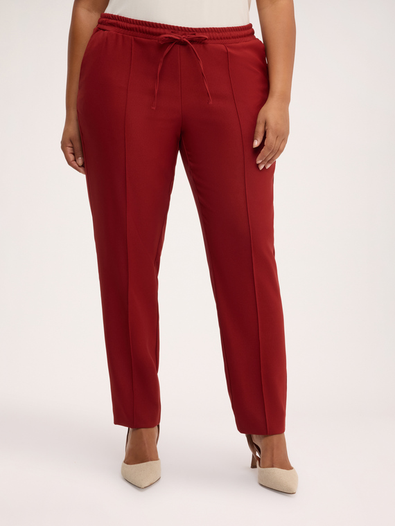 Straight leg trousers with drawstring