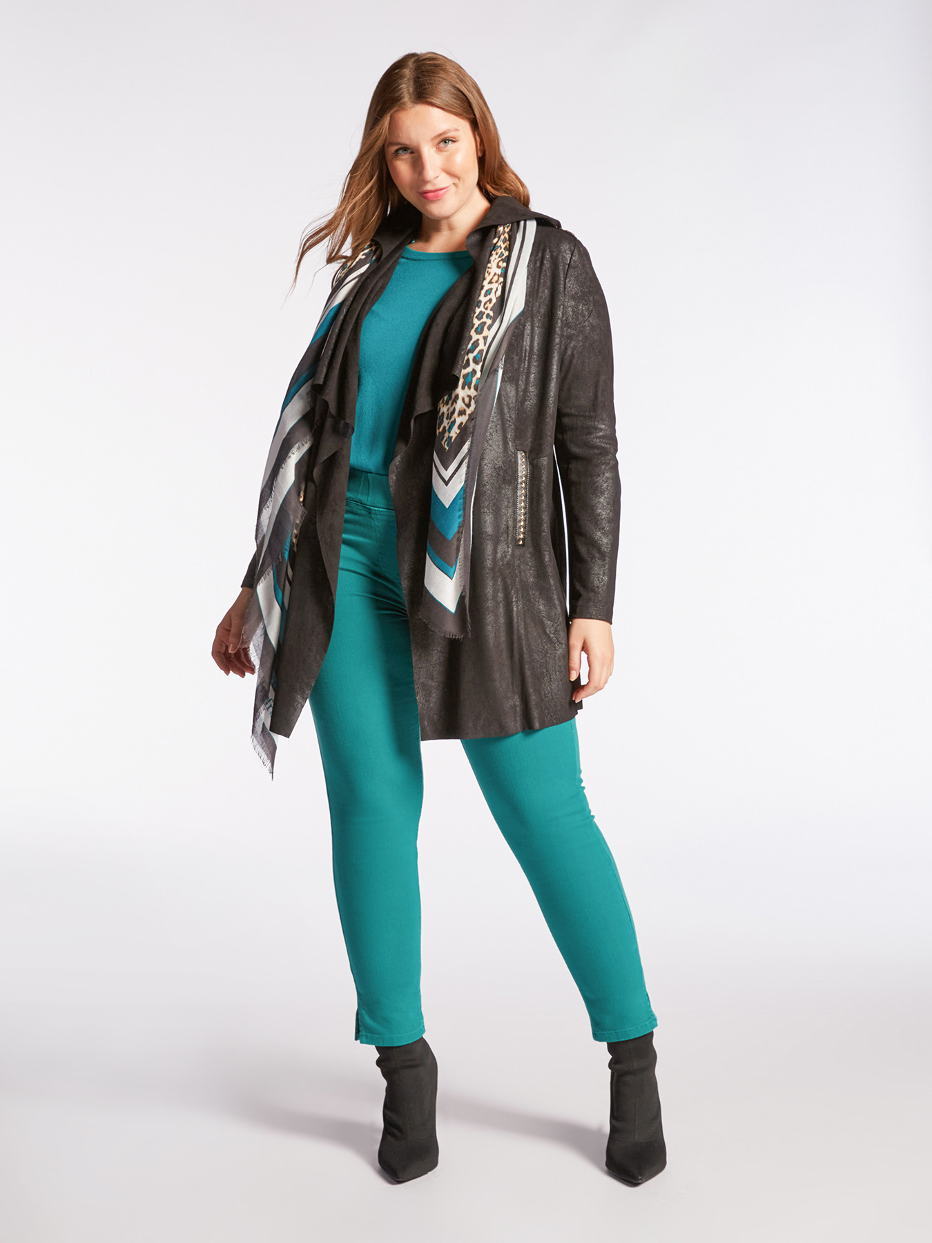 Giacca aperta in similpelle laminata image number 0