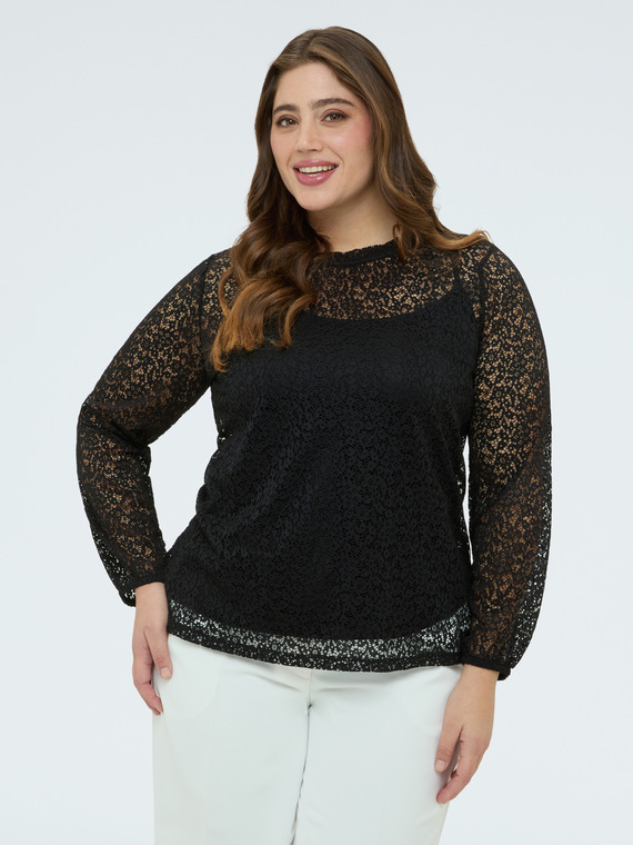 T-shirt in pizzo traforato