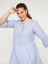 Long striped blouse with ruffles image number 0