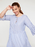 Blusa lunga rigata con balze image number 0