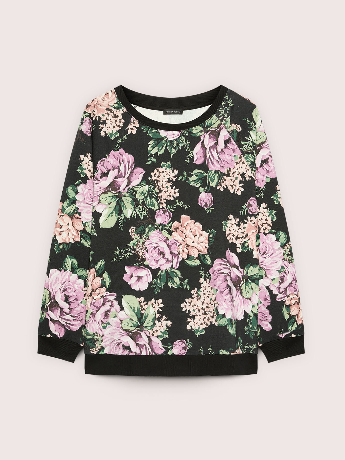 Crew-neck sweatshirt with floral print image number 0
