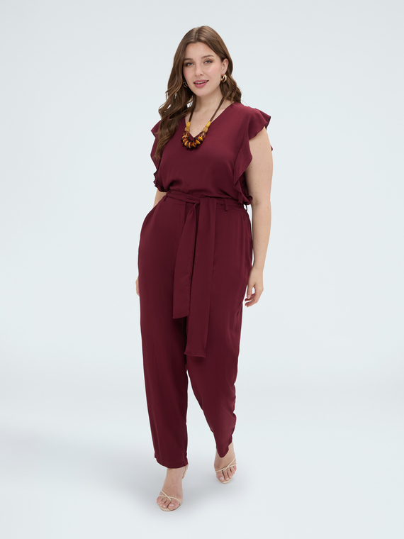 Carrot fit viscose trousers