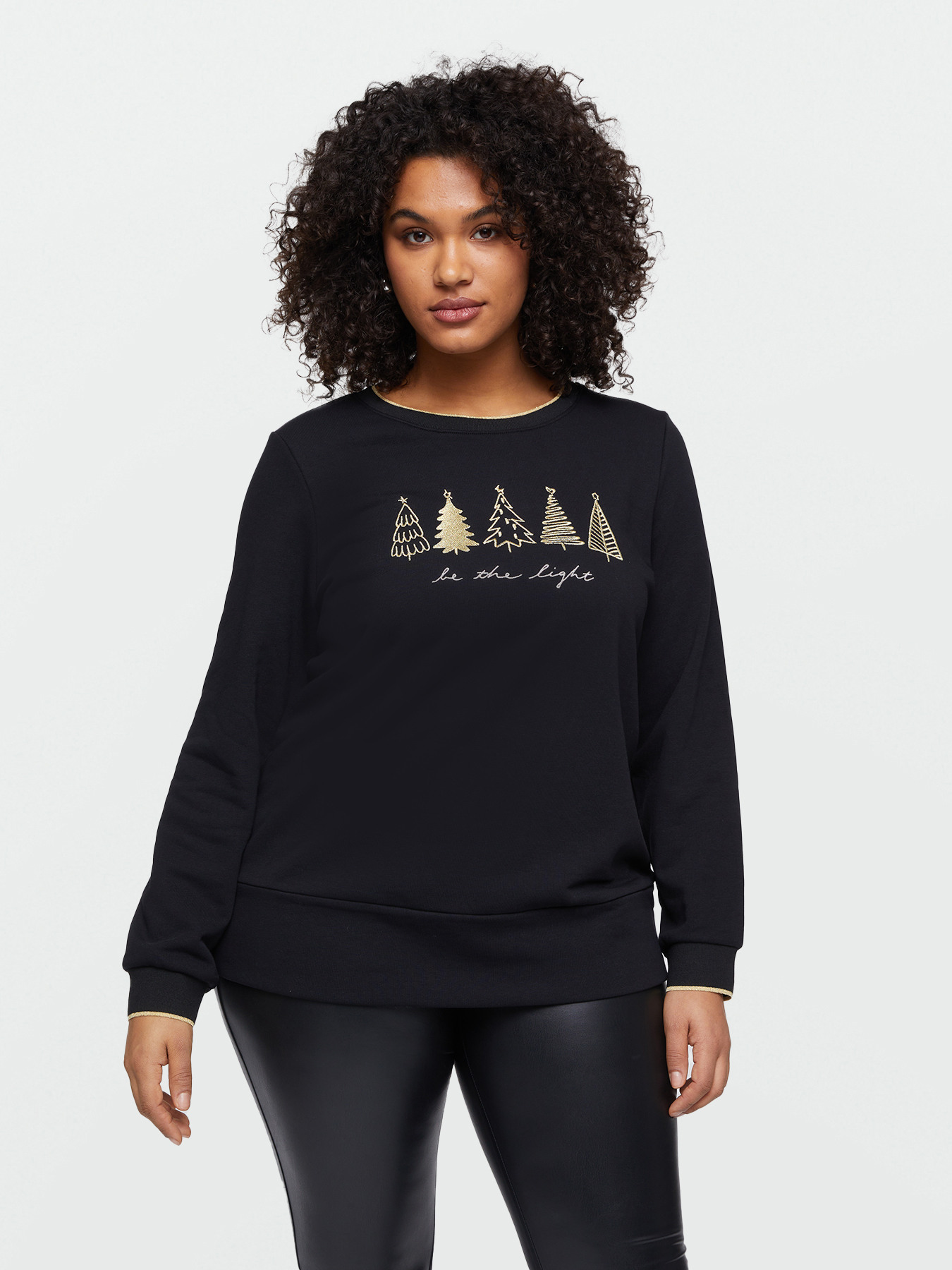 Sweatshirt mit gestickten Weihnachtsb&auml;umen image number 0