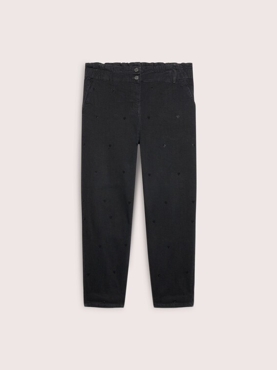 Jeans Balloon negro con aplicaciones