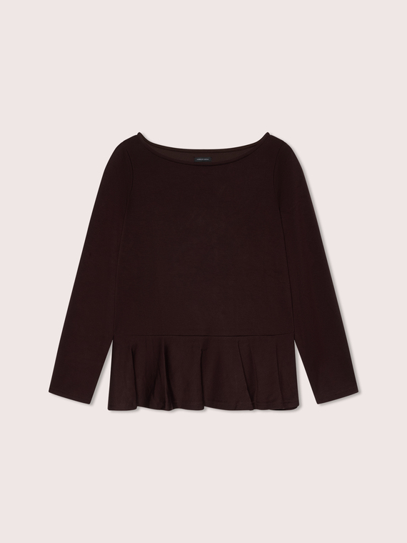 Sweatshirt with ruffled hem