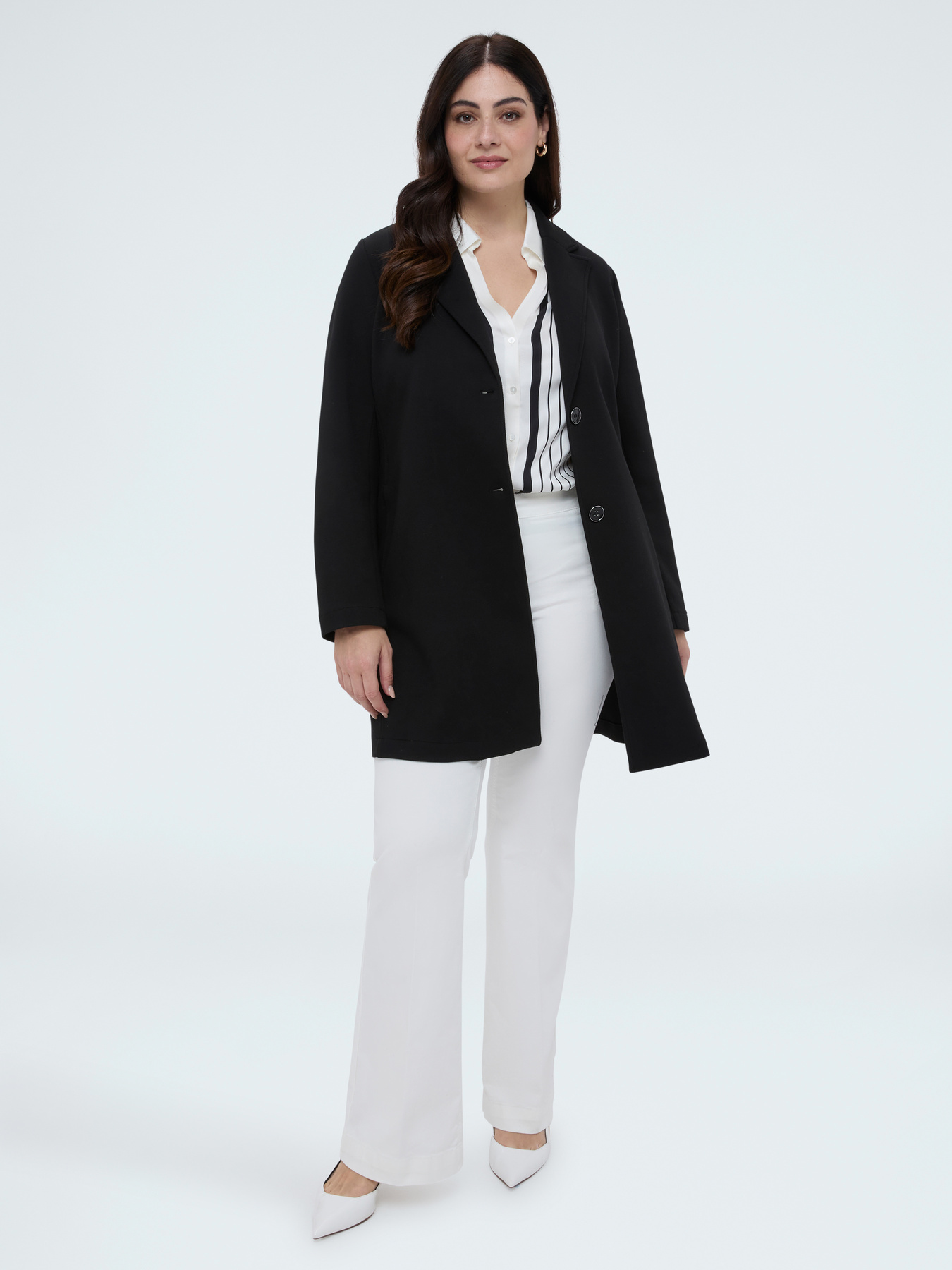 Manteau en scuba avec plastron amovible image number 3