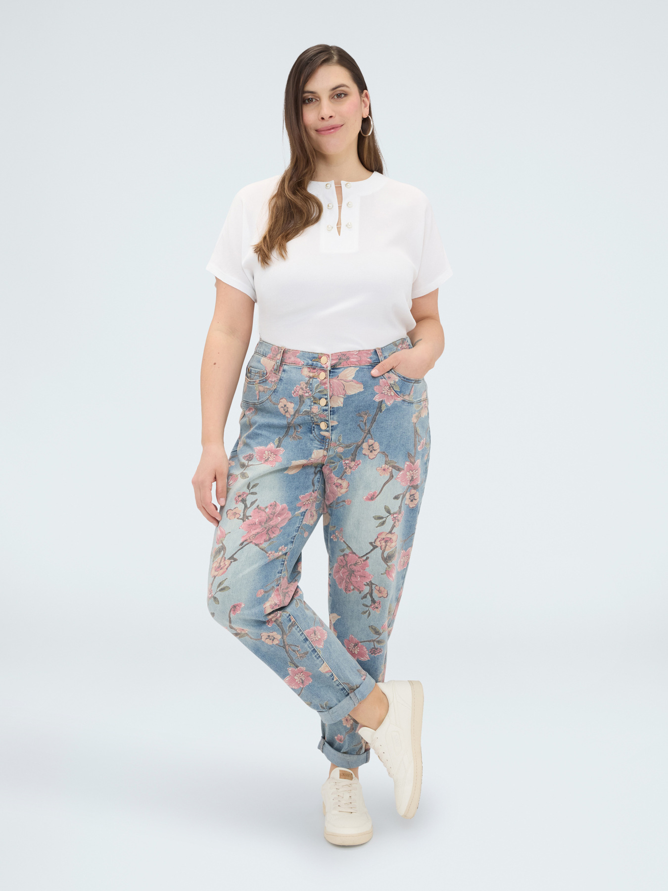 T-Shirt aus Viskose mit Perlendetail image number 3