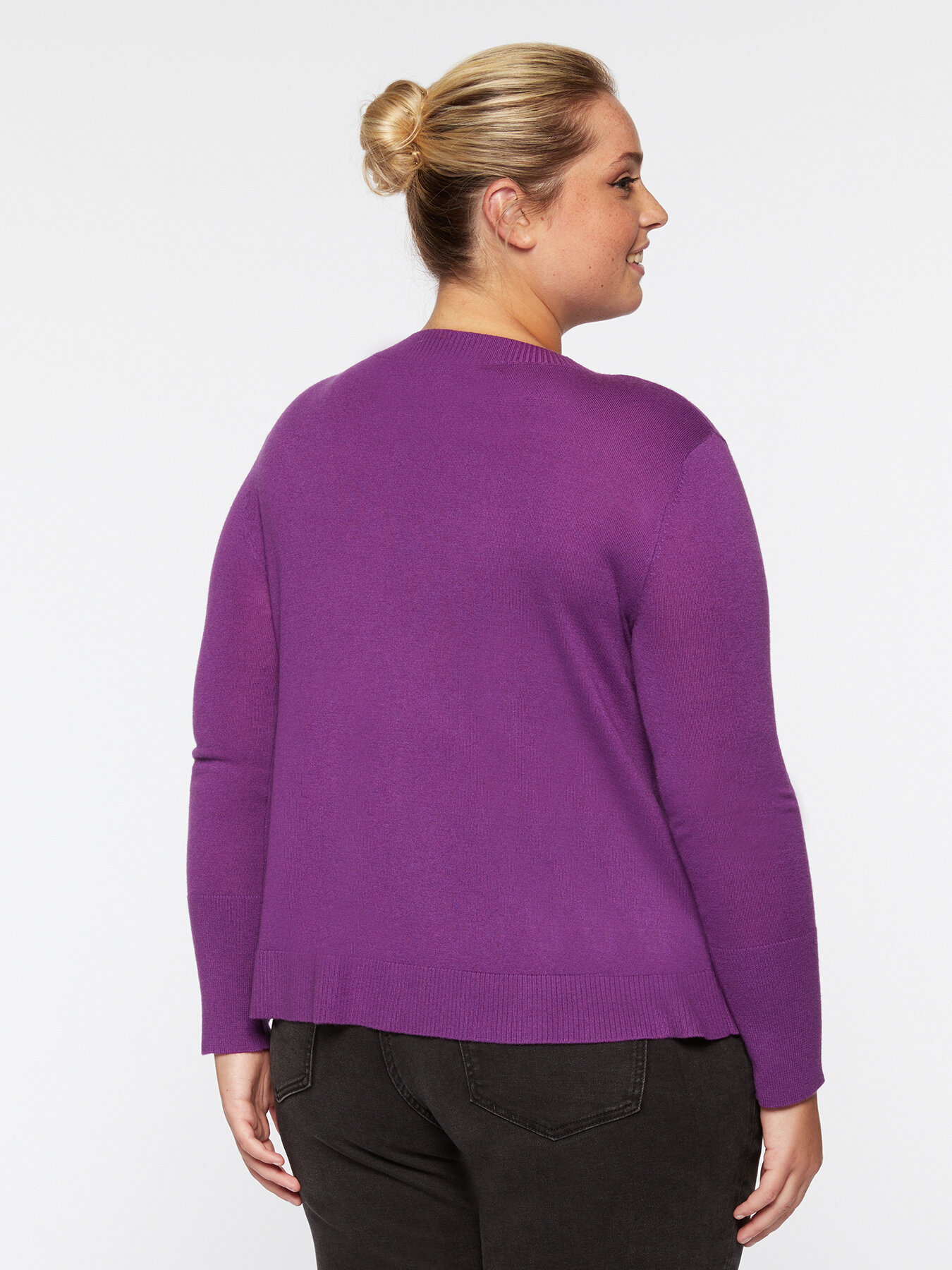 Maglia con parti a coste in lana e viscosa image number 1