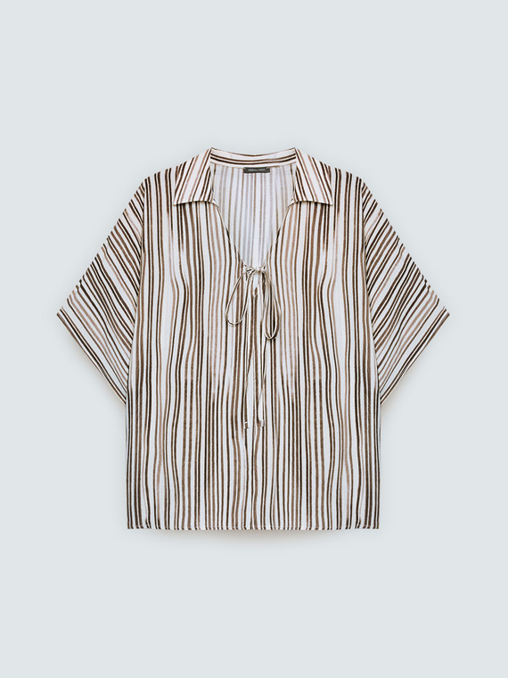 Blouse &agrave; rayures en viscose