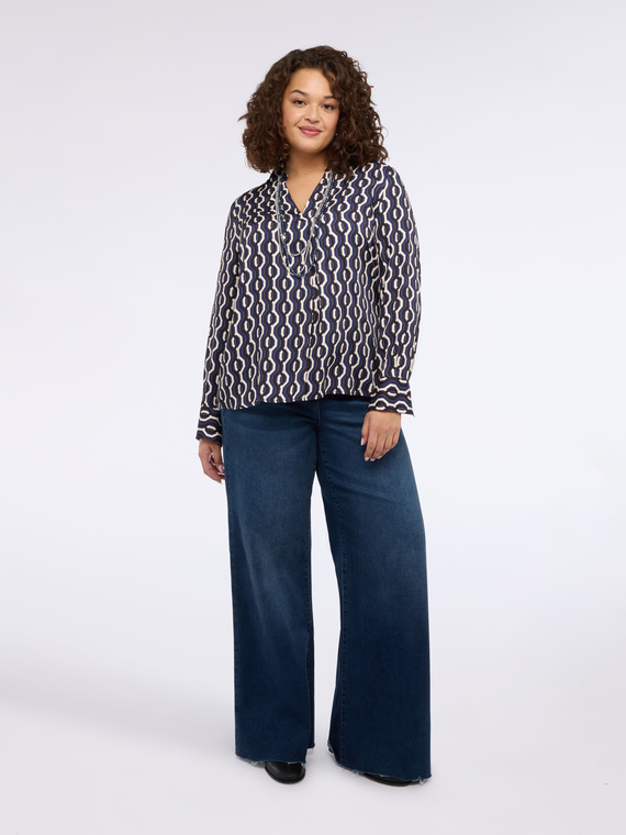Blusa stampa geometrica in raso