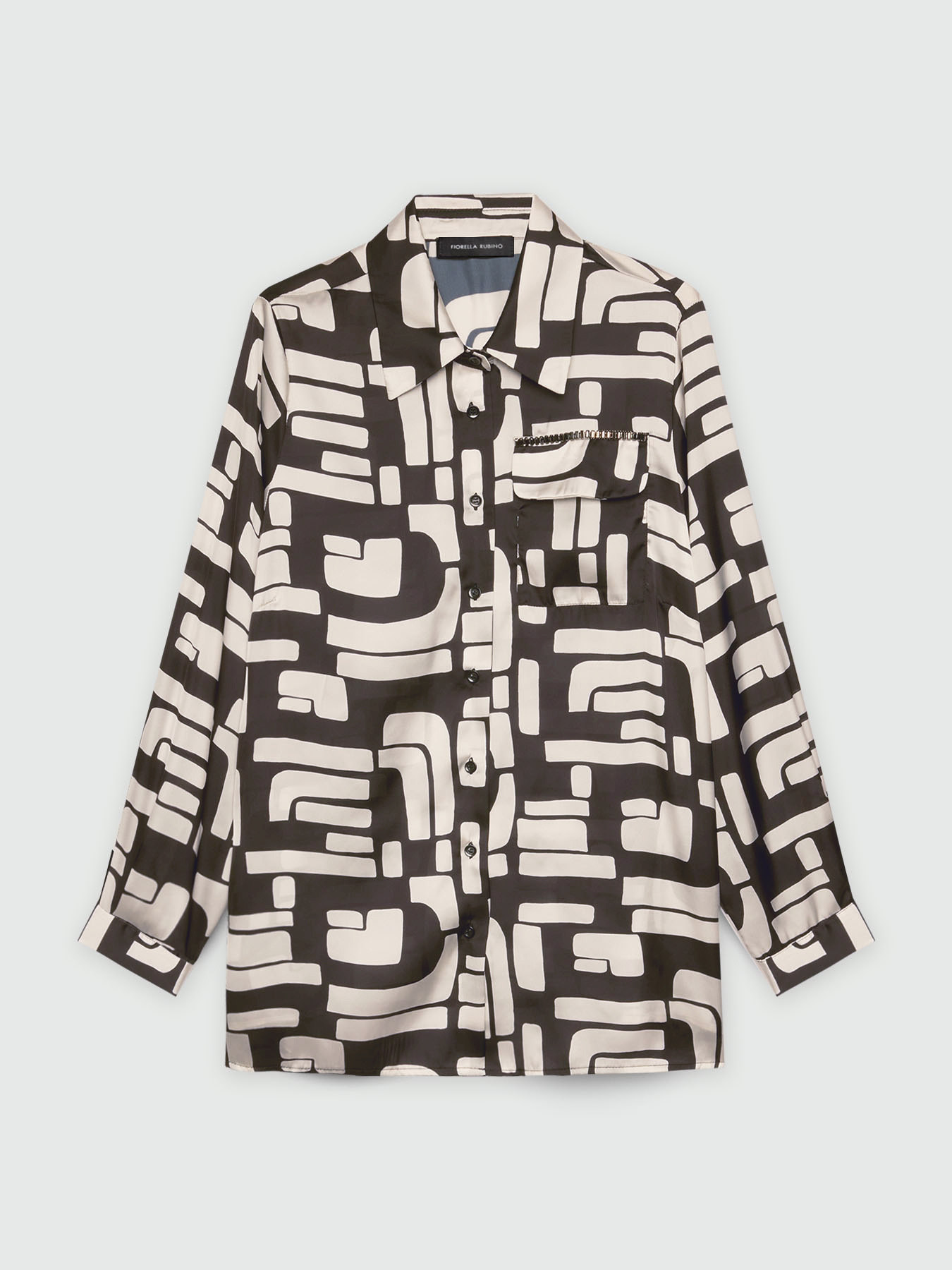 Camicia stampa optical black and white image number 4