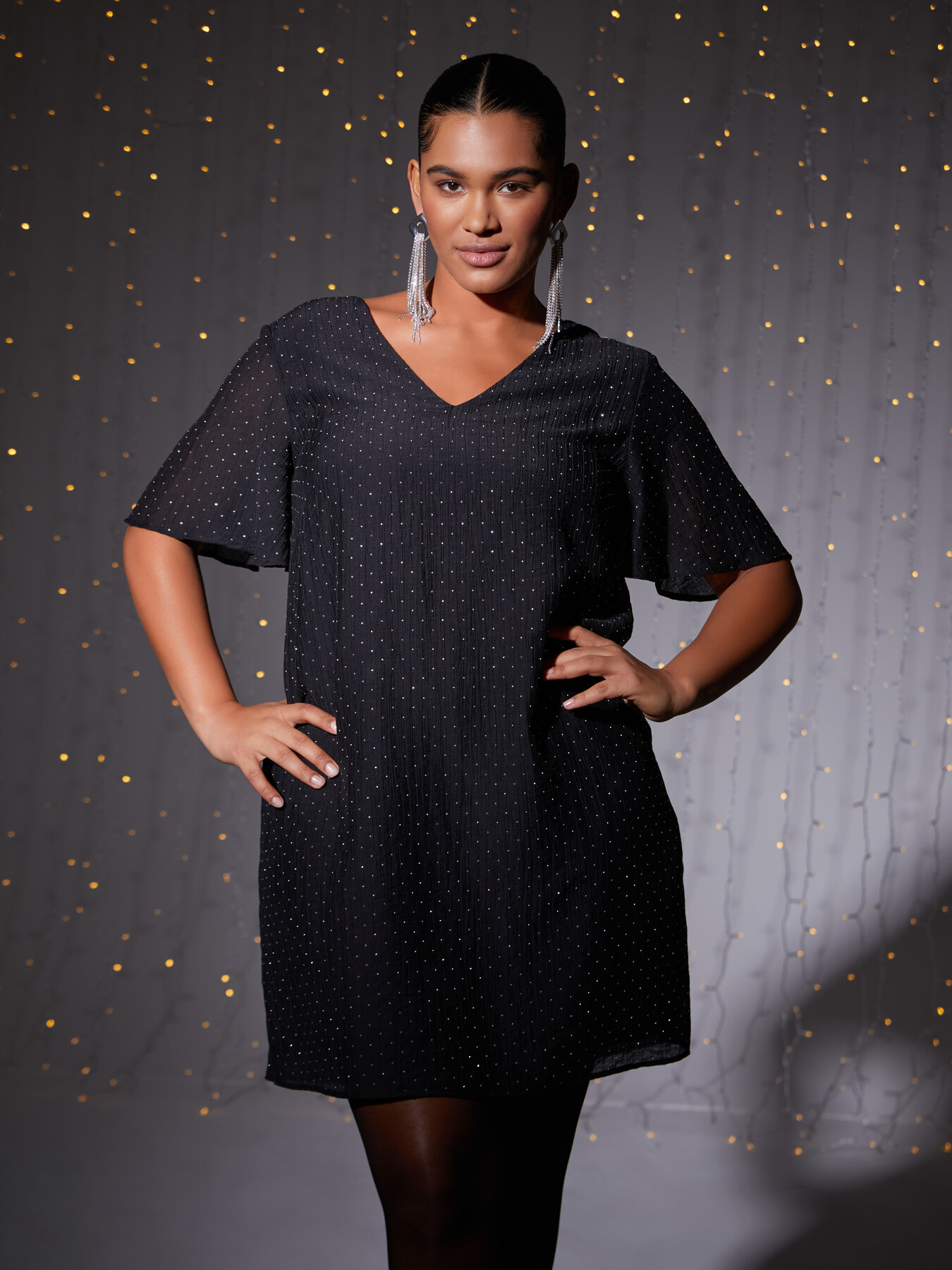 Short dress with rhinestones image number 2