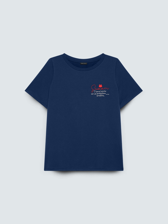Cotton t-shirt with lettering