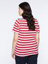 Striped T-shirt with embroidery image number 1