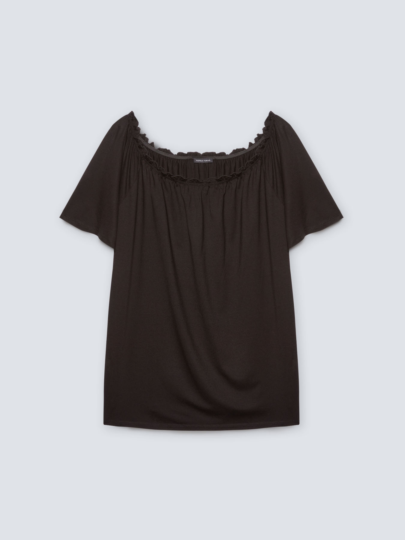 T-shirt con scollo arricciato image number 4