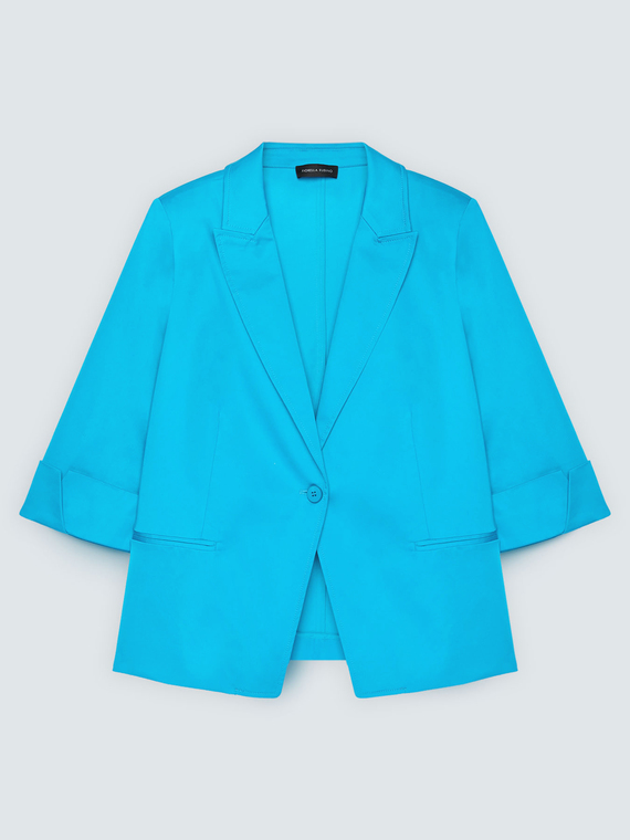 Blazer in misto cotone con risvolti