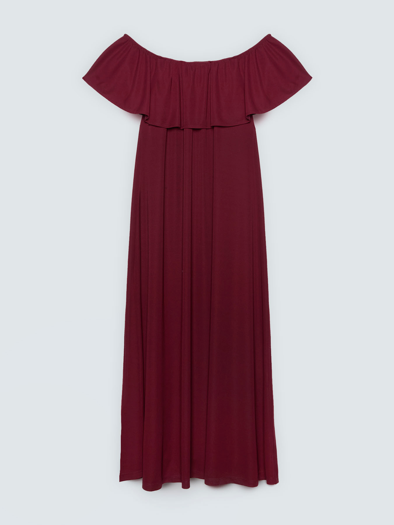 Chill off-shoulder long dress with ruffles image number 1