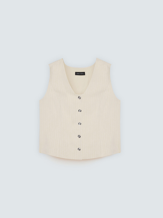 Vest with jewel buttons