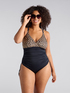 Maillot de bain une pi&egrave;ce gainant le ventre &agrave; pois image number 1