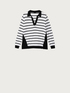 Striped polo shirt sweater image number 3