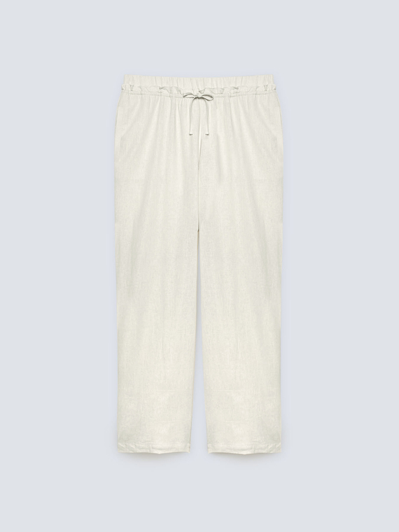 Linen and viscose loose trousers