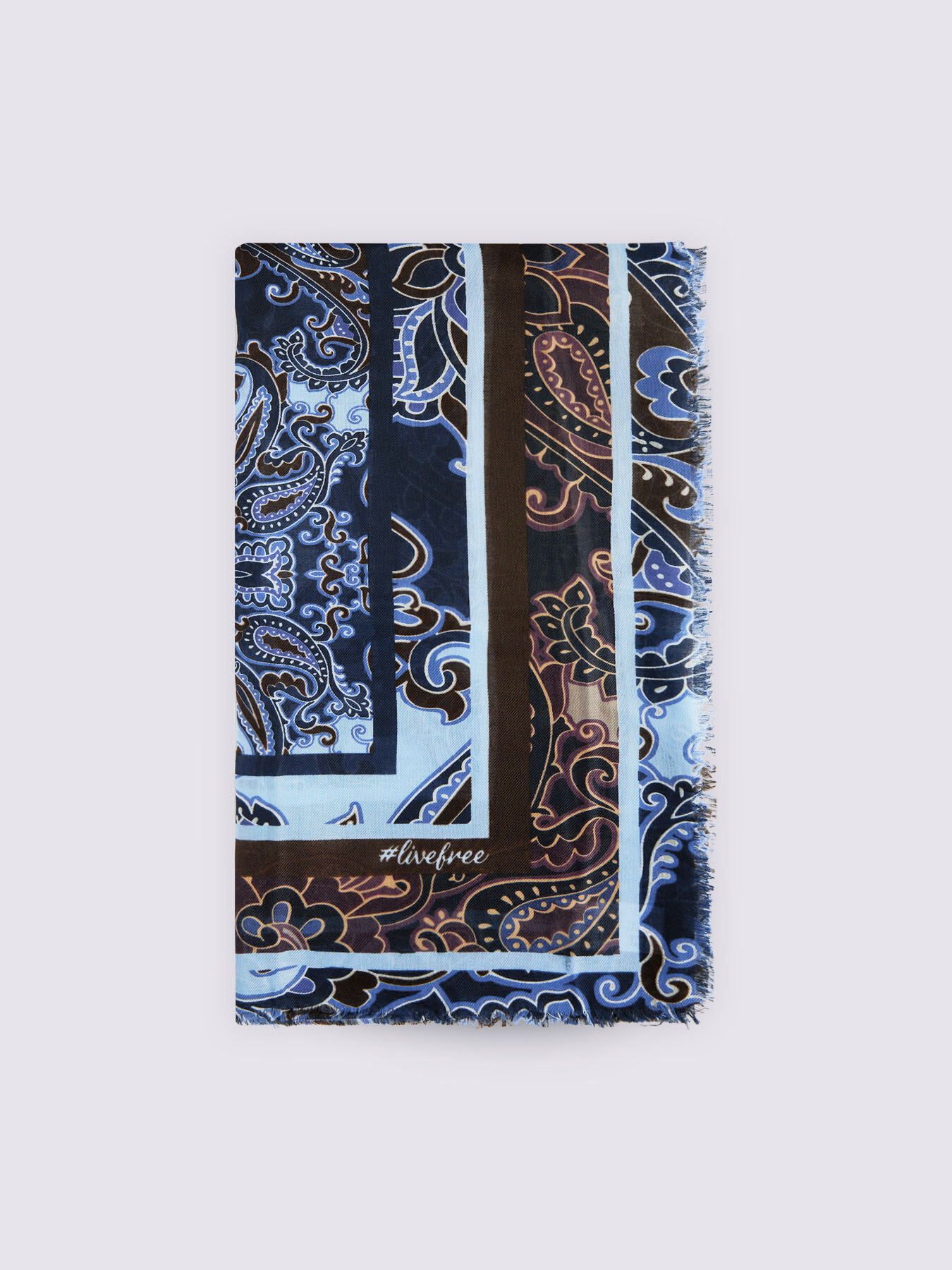 Long scarf with paisley print image number 1