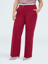 Wide Leg Trousers with striped waist detail image number 0