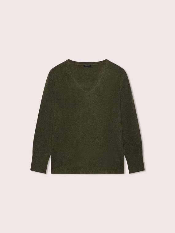 V-neck mohair blend sweater