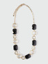 Long necklace with round pendants and black stones image number 1